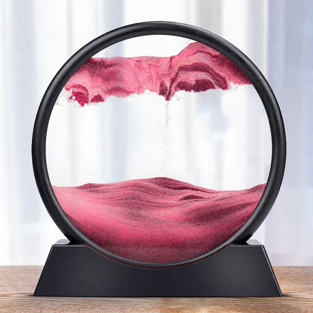 Moving Sand Art Picture Round Glass 3D Deep Sea Sandscape