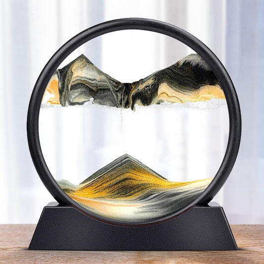 Moving Sand Art Picture Round Glass 3D Deep Sea Sandscape