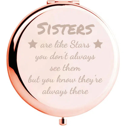 Compact Mirror Rose Gold Makeup Mirror - Unique Friendship Gift For Women