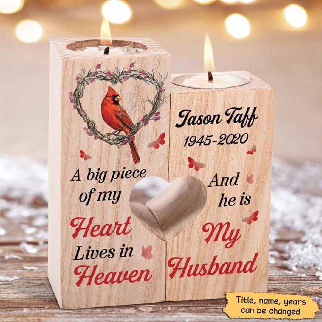 Heart-shaped Wooden Candle Holder: Personalized Mother's Day Gift