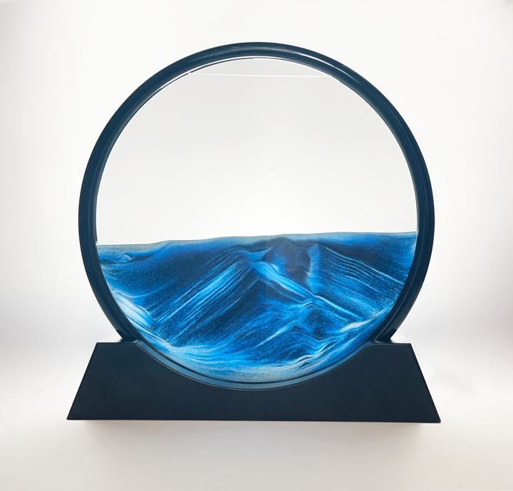 Moving Sand Art Picture Round Glass 3D Deep Sea Sandscape