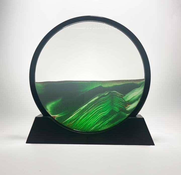 Moving Sand Art Picture Round Glass 3D Deep Sea Sandscape