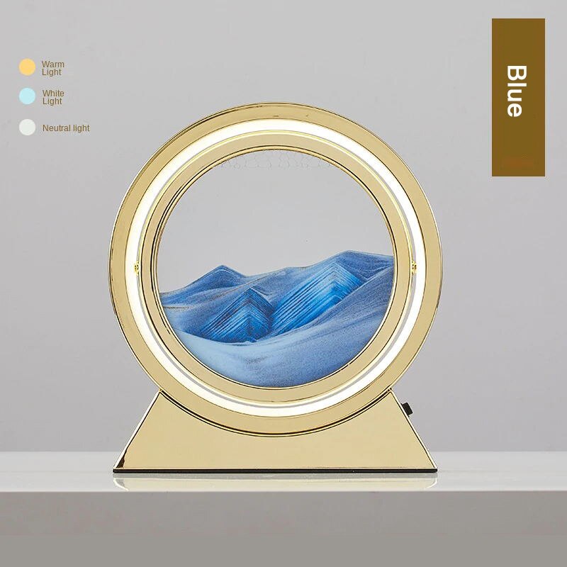 3D Hourglass LED Lamp Quicksand Moving Rotating Art