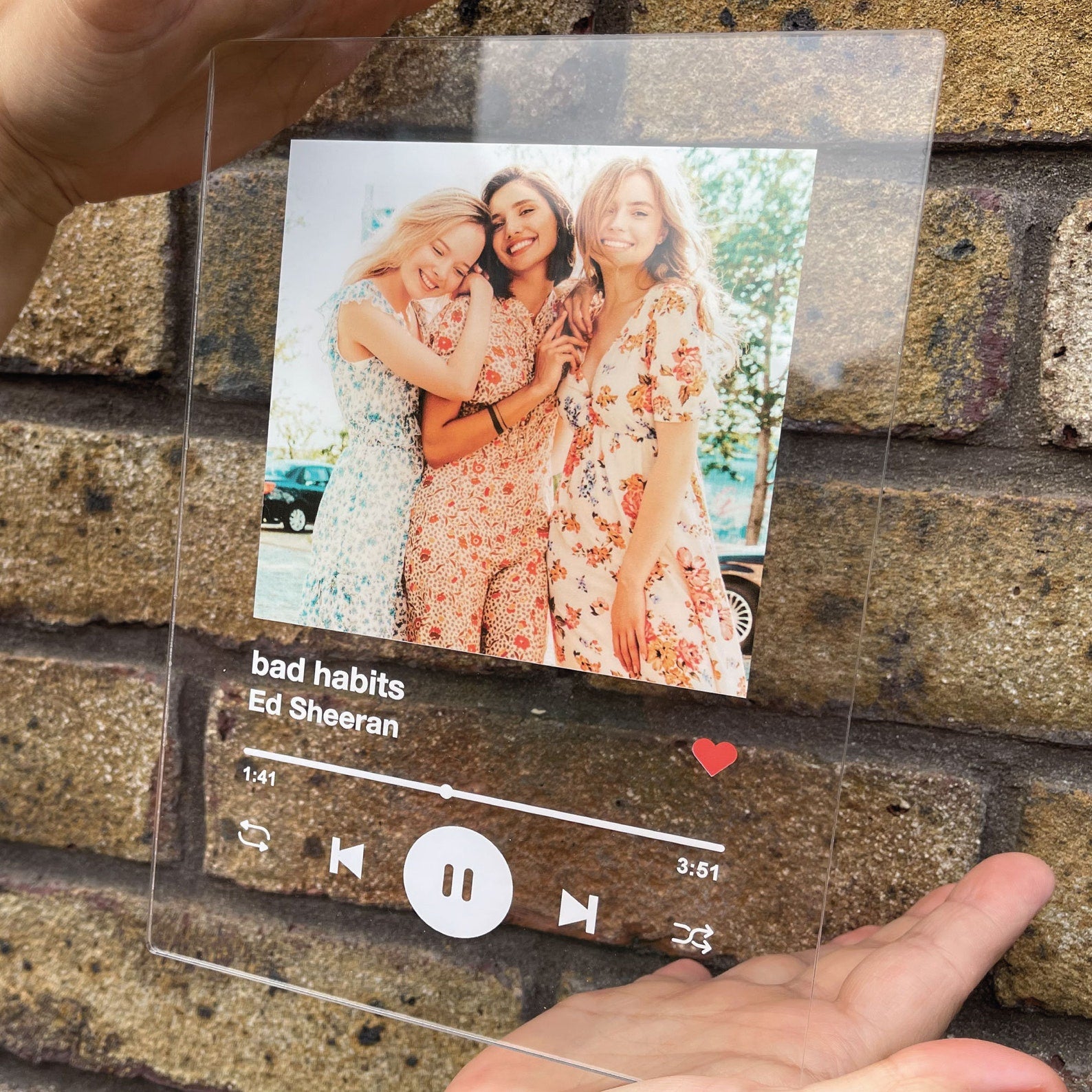 Personalised Song Plaque With Stand Any Photo / Song Any