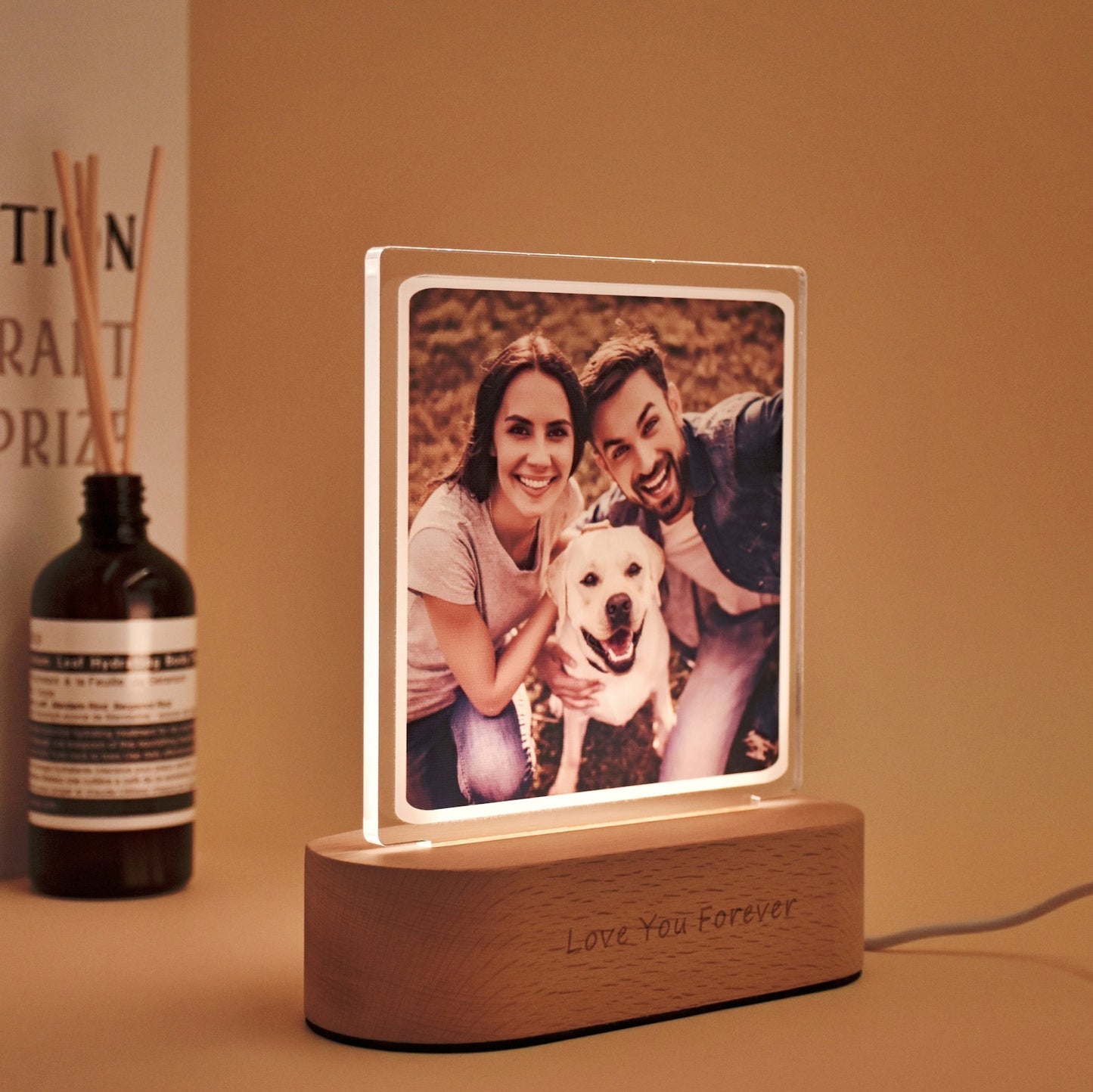 CusLuckGifts™ - Custom Photo Night Light Lamp with USB