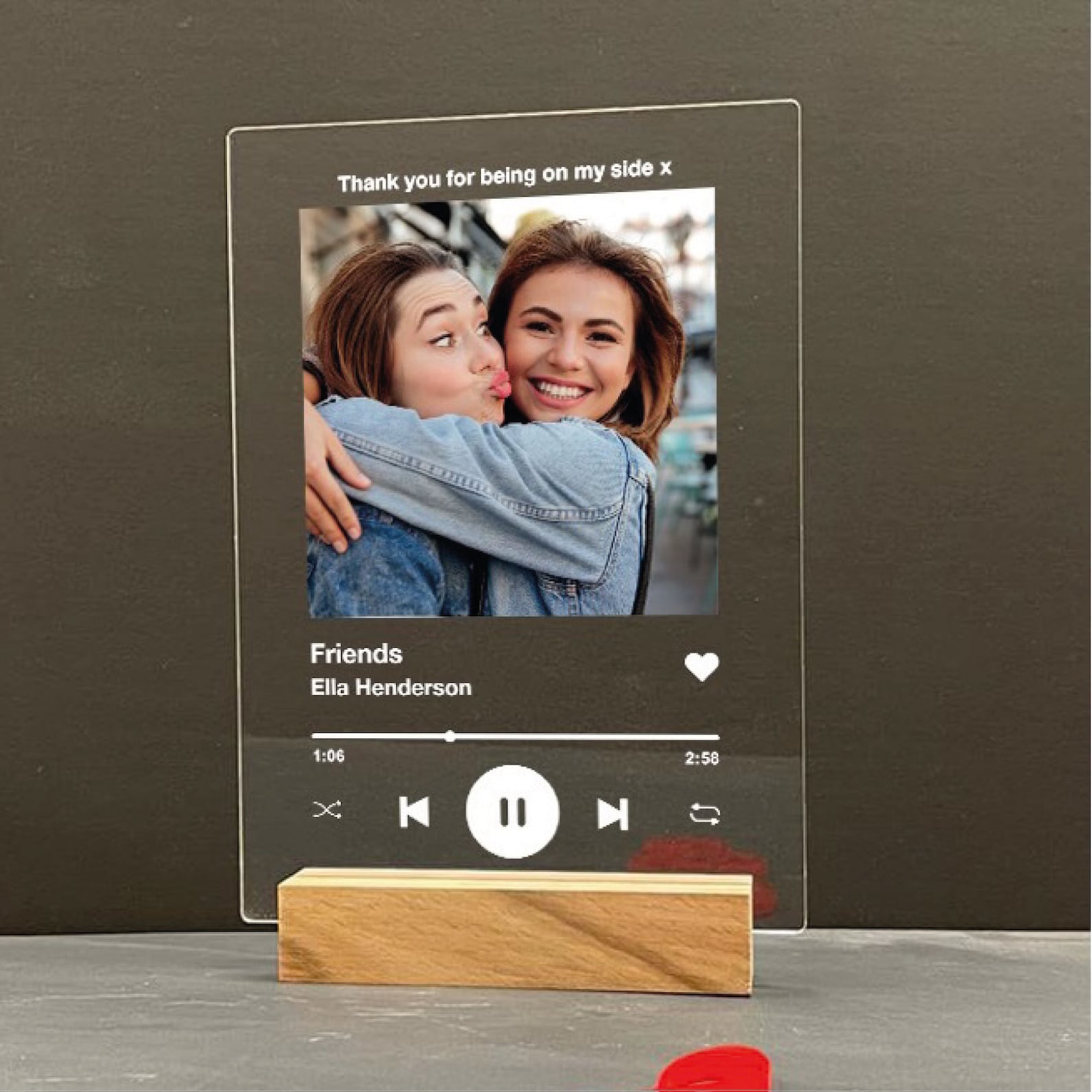 Personalised Song Plaque With Stand Any Photo / Song Any