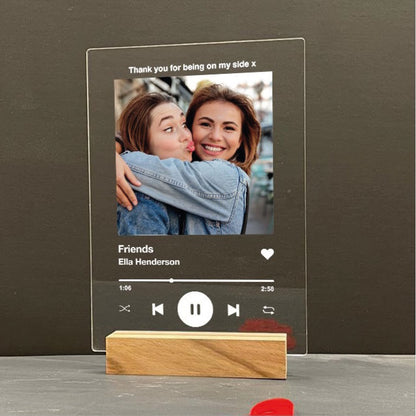 Personalised Song Plaque With Stand Any Photo / Song Any