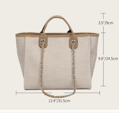 Personalized Chain Monogram Canvas Tote Bag