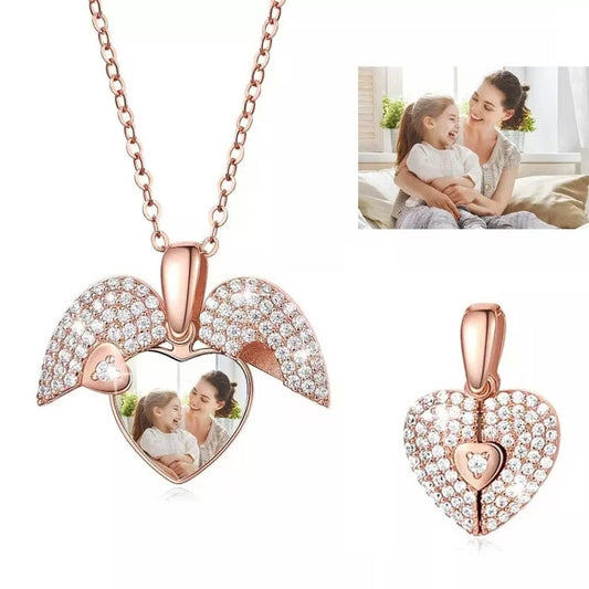 Personalized Heart Photo Locket Necklace